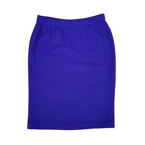 St. John Collection Grape Purple Santana Knit Pull On Knee Length Pencil Skirt